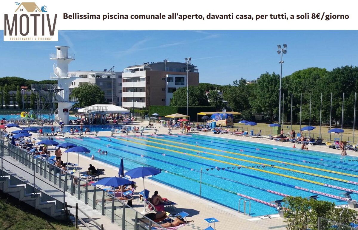 Bellissima piscina comunale all'aperto, davanti casa, per tutti, a soli 8€/giorno